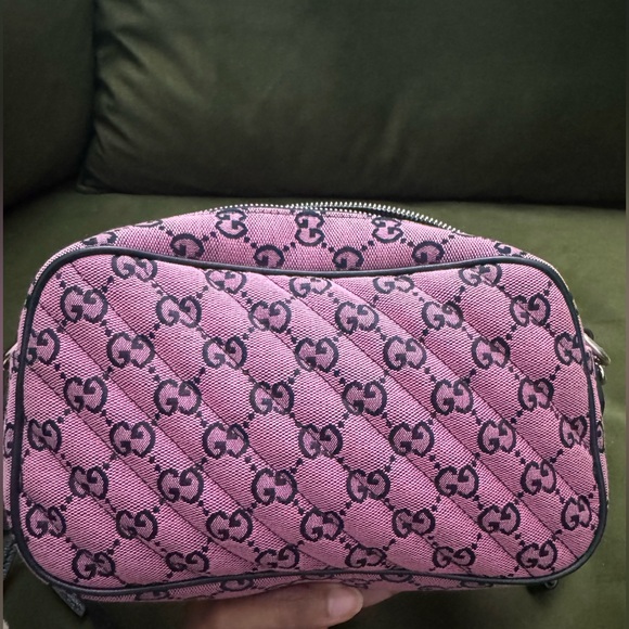 Gucci gg marmont canvas shoulder bag pink - Picture 7 of 8